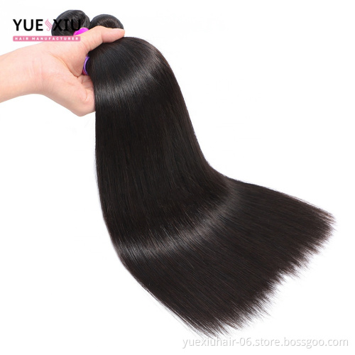Brazilian Straight Hair Bundles With Closure100% Virgin Human Hair Extensions Lace Closure